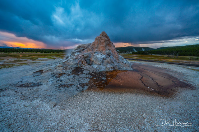 White Dome Geyser Sunrise print