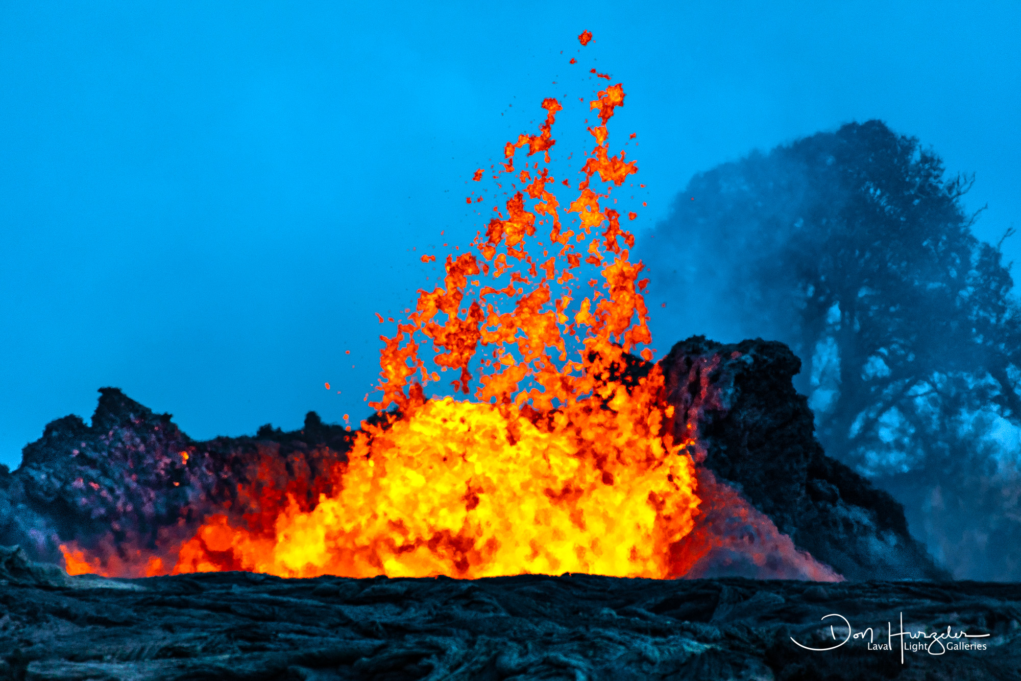 Hot sunset in Puna.