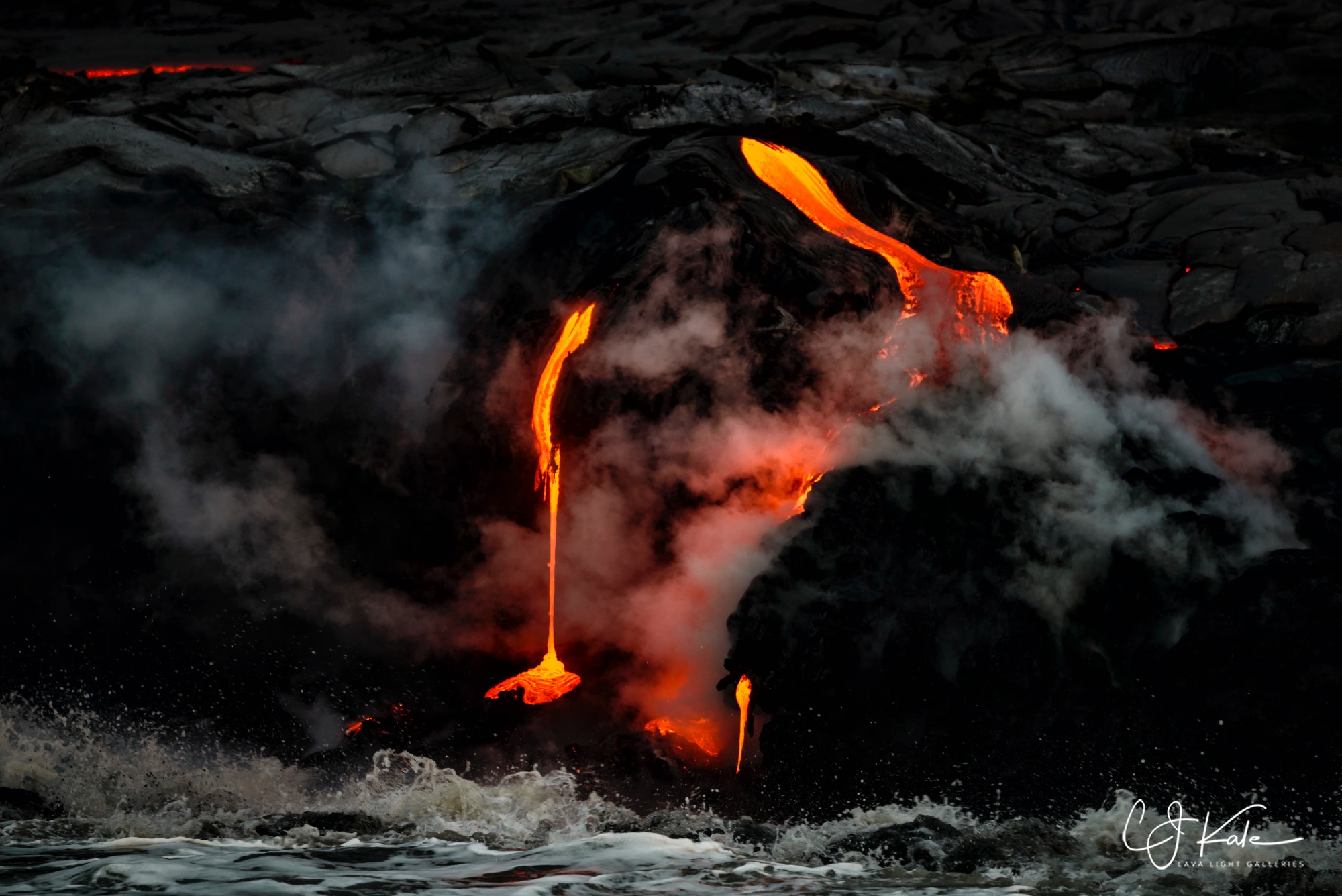Emerge From The Steam The lava likes to hide behind the steam...but every now and again.