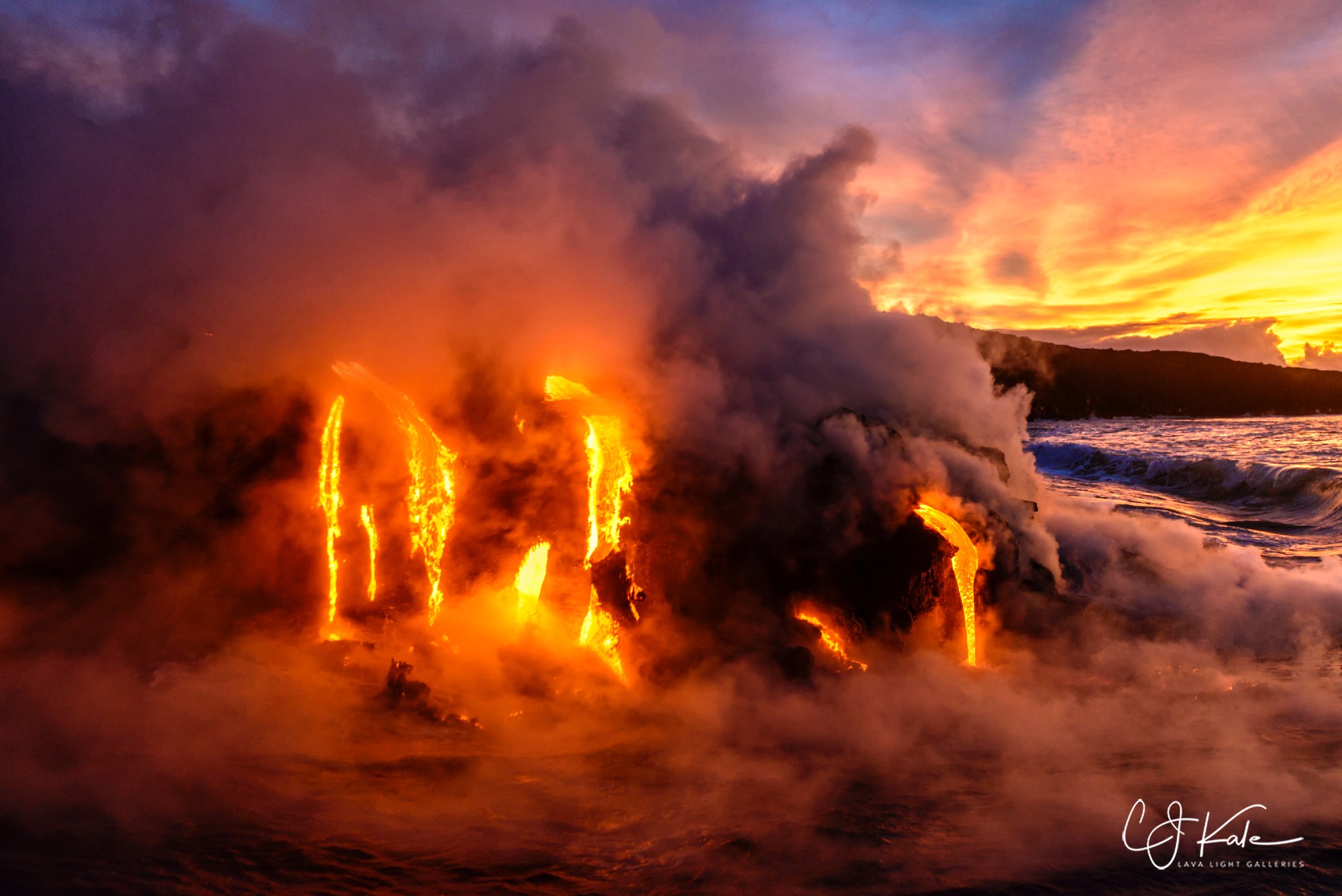 Sunrise and lava.