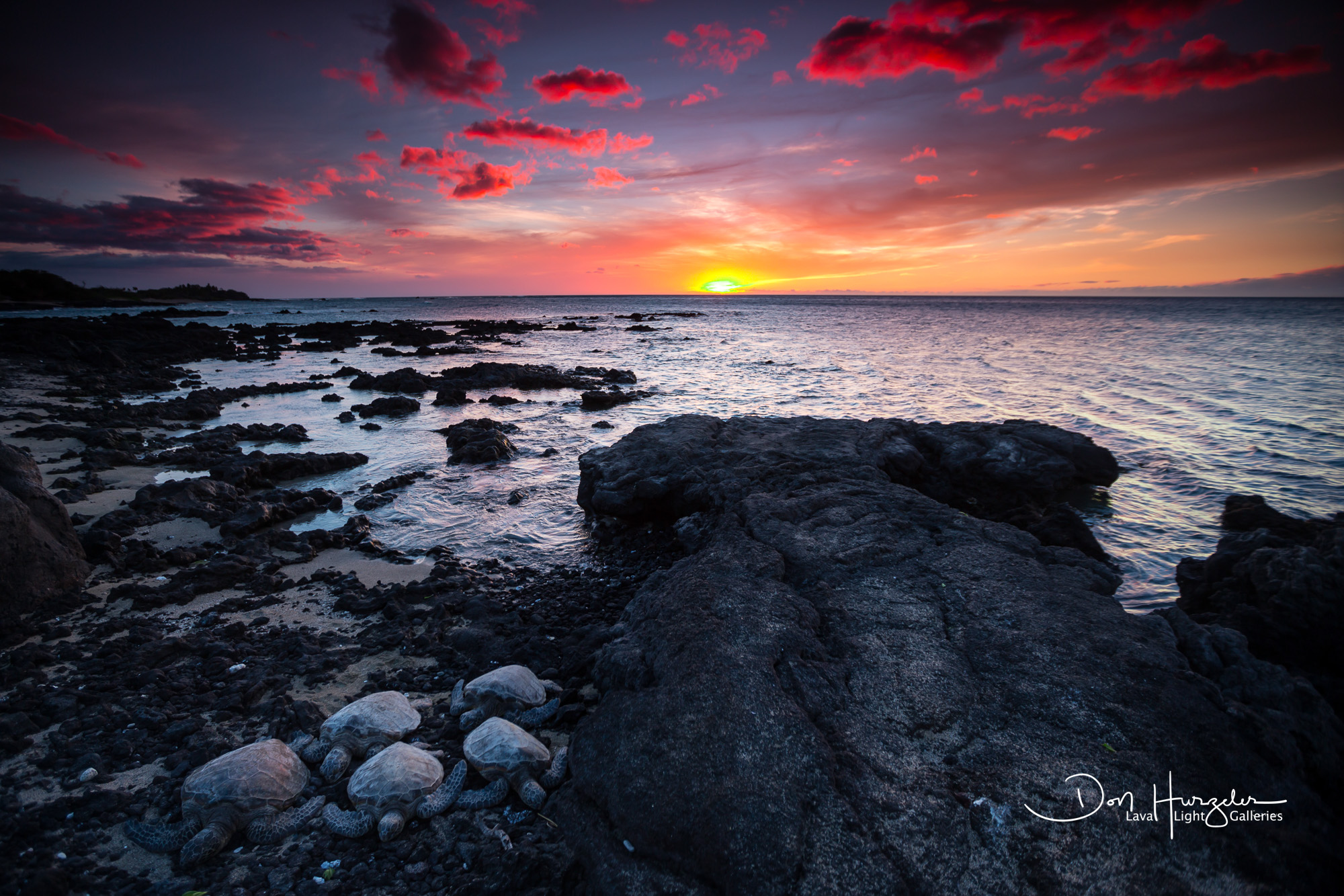 Green flash at A Bay.