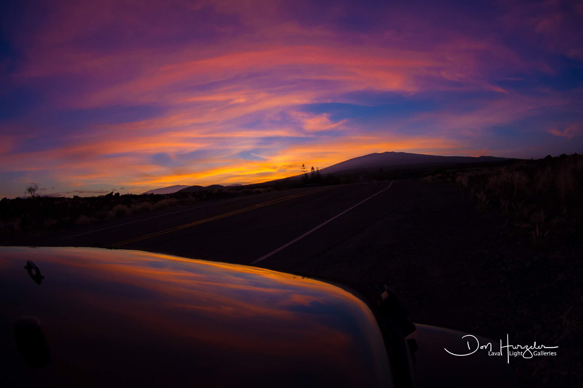 Reflecting off the hood of my Jeep.