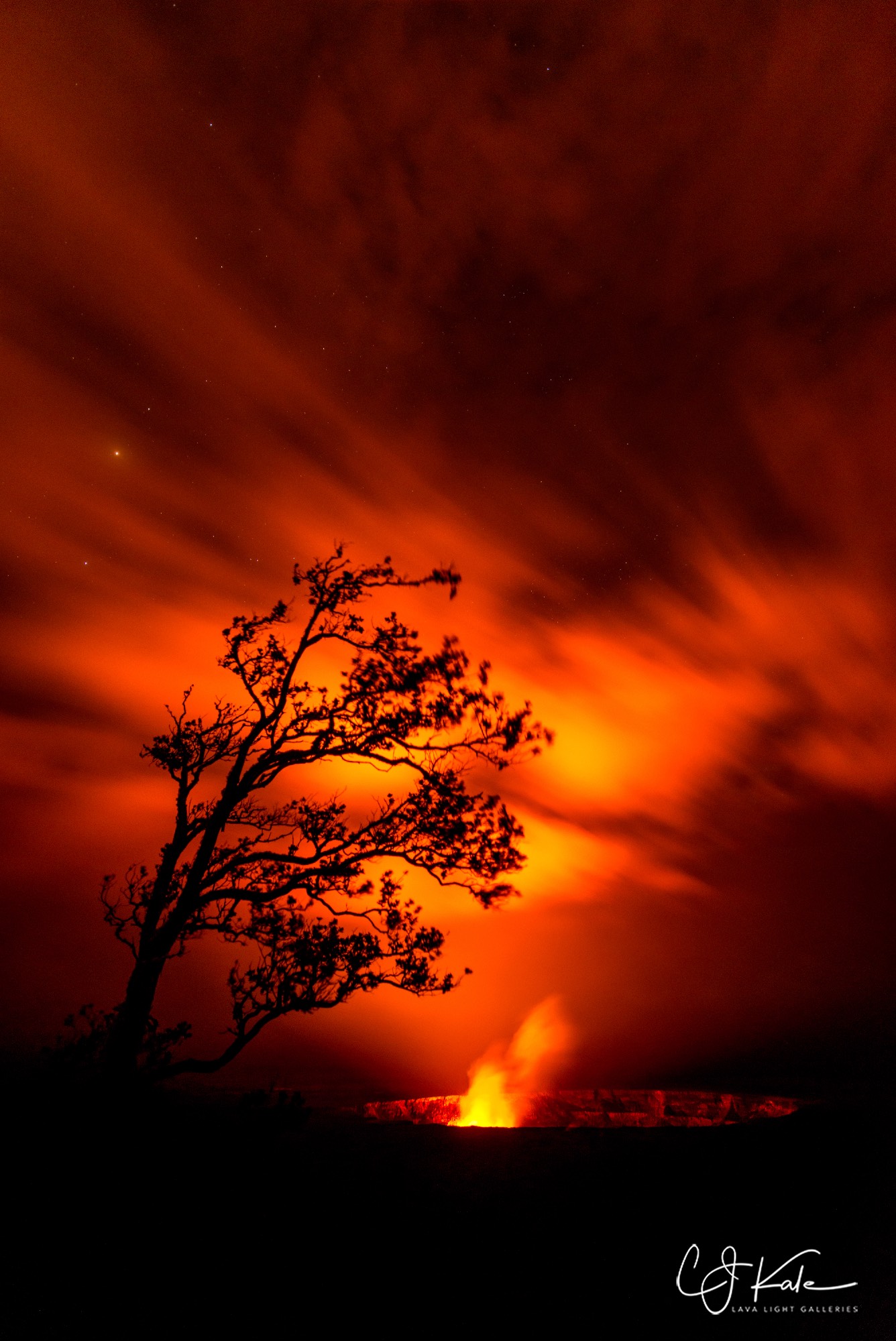 Night time action at the crater.