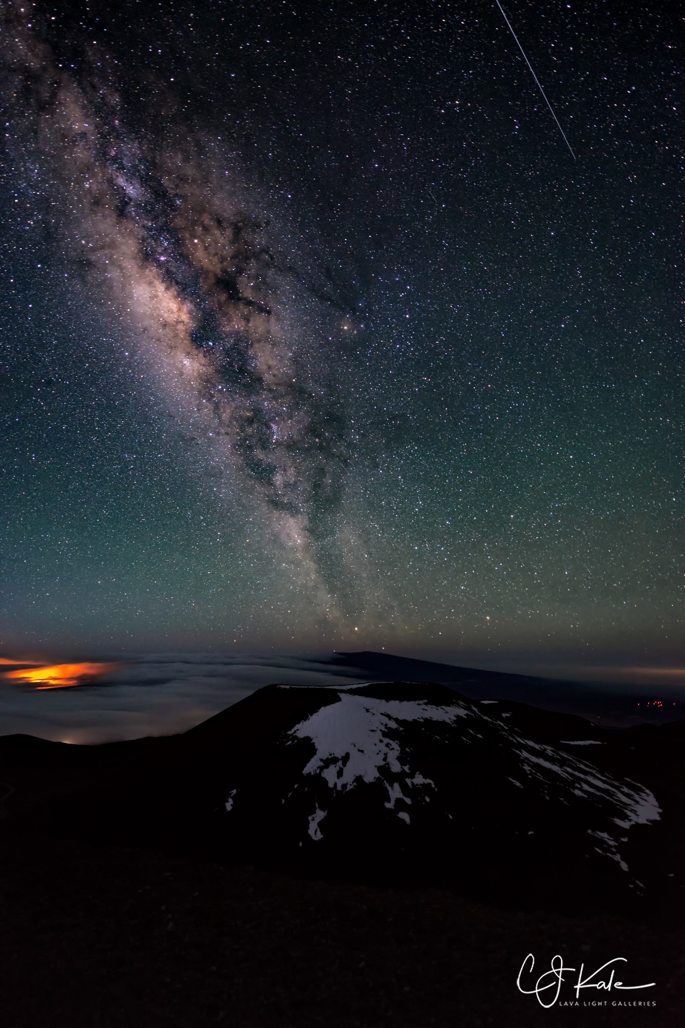 Milky Way and crater.